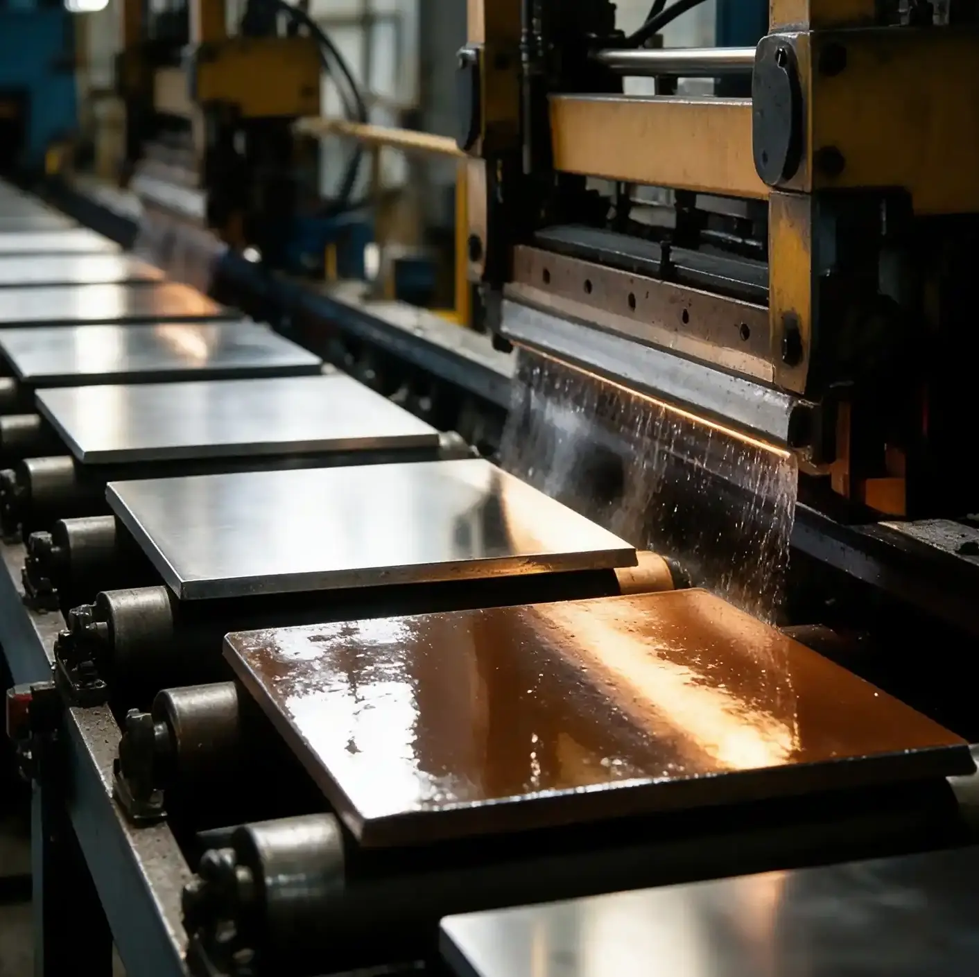 Industrial metal surface coating and chemical treatment manufacturing line.