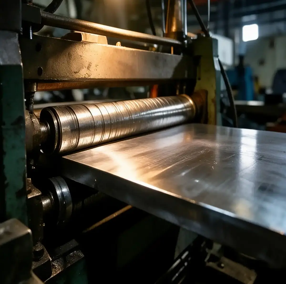 Automated metal cold forming line for cold rolling, stamping, drawing, and bending.