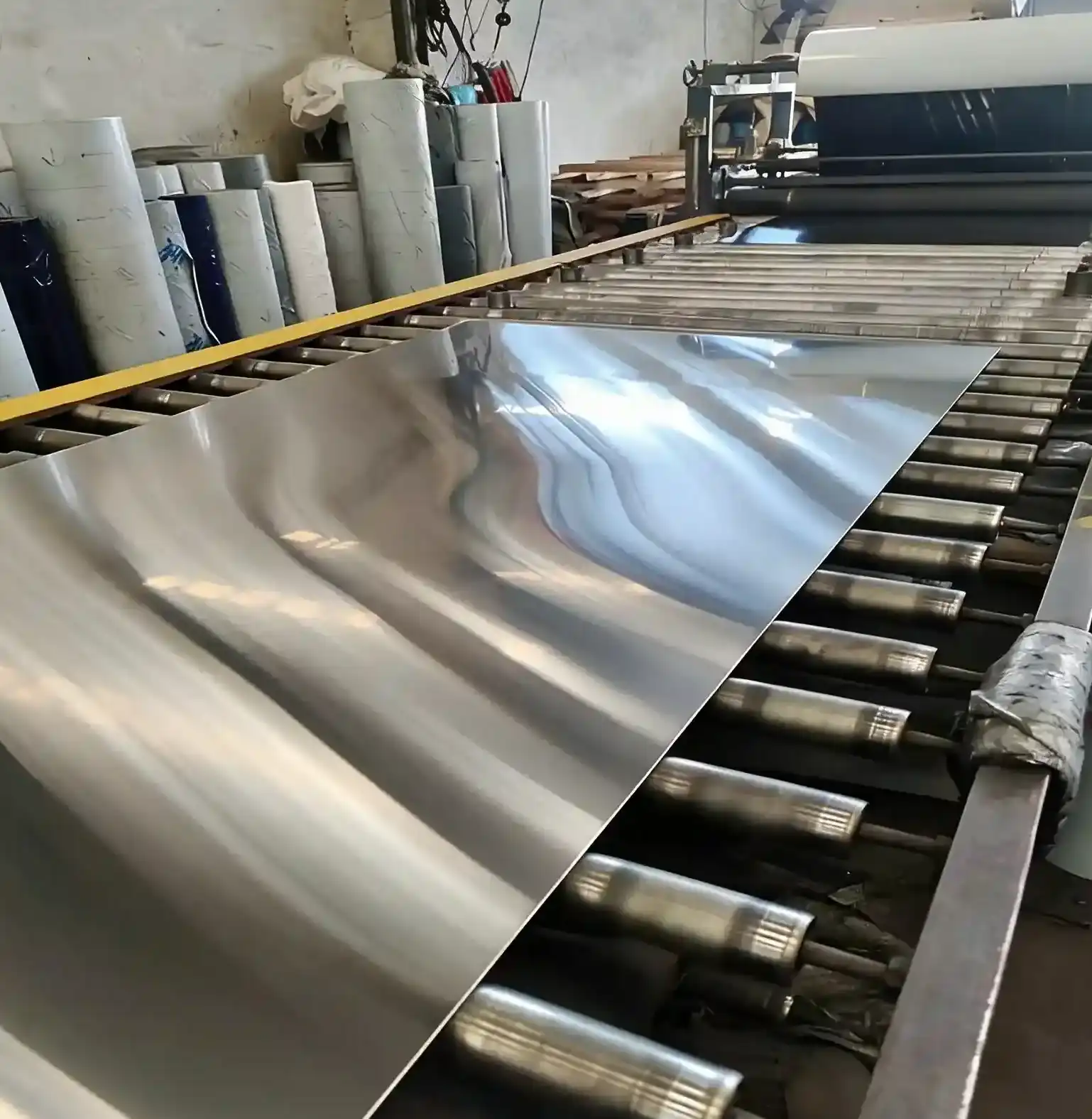 Metal plate surface treatment process for stainless steel sheet finish